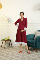 Gift Sets For Moms - Vibrant Mulberry Delivery Robes + Feeding Pillow + Feeding Cover (Set of 3) MOMZJOY.COM