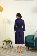 Gift Sets For Moms - Indigo Blue Delivery Robes + Feeding Pillow + Feeding Cover (Set of 3) MOMZJOY.COM