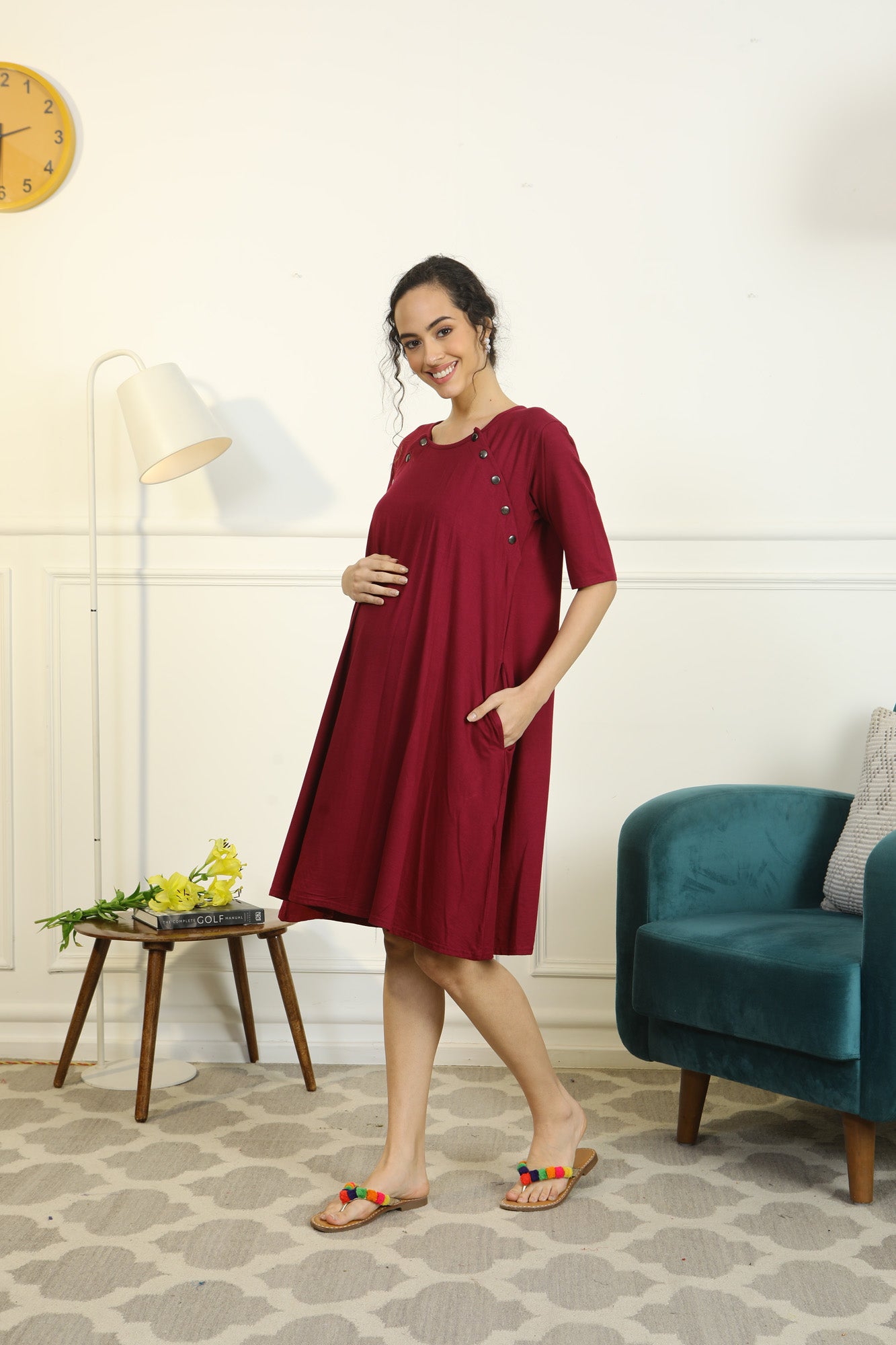 50% off Maternity Clothes! TMOYZQ Women's Elegant Fitted Off Shoulder  Maternity Dress Plus Size Long Bell Sleeves Formal Gowns for  Photoshoot/Baby