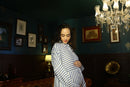 Classic Slate Striped Maternity & Nursing Shirt Dress momzjoy.com