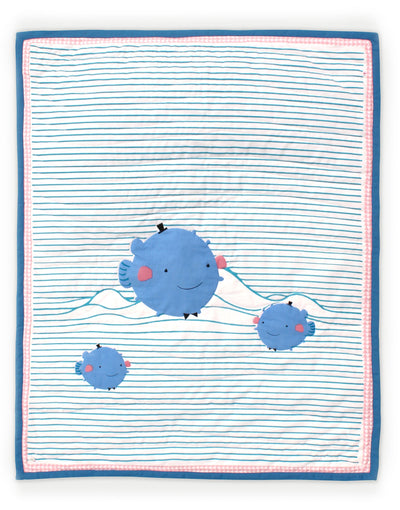 Puffy Whale - Organic Reversible Quilt MOMZJOY.COM