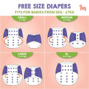 Gulmohar Freesize UNO Reusable Cloth Diaper (for Babies-5 KG- 17 KG) MOMZJOY.COM